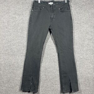 FRAME Jeans Womens 28 Le High Flare Dark Wash Raw Hem Cropped